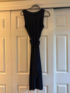 Banana Republic Navy Sleeveless Maxi Dress with Tie Waist
